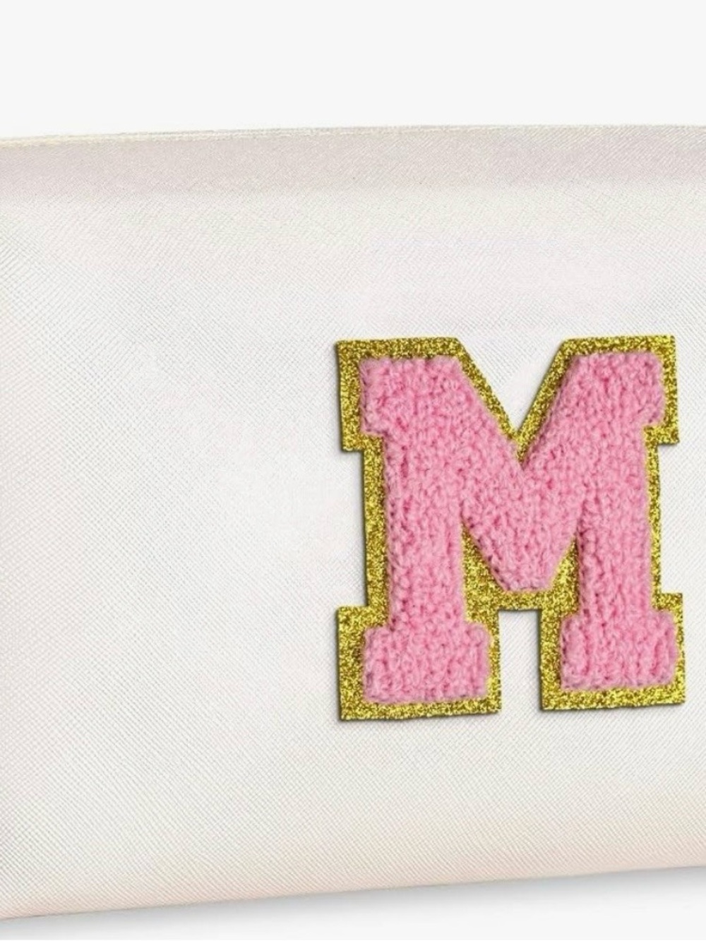 Pink 'M' Appliqué Travel Pouch - Women Travel Bag